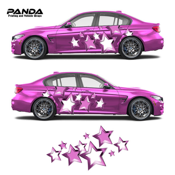 Pink Starburst Car Sticker Decals