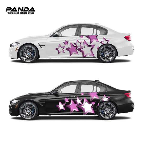 Pink Starburst Car Sticker Decals - Image 2