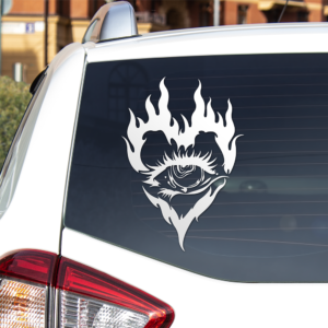 Flaming Eye Vinyl Decal – Unique Car & Window Sticker